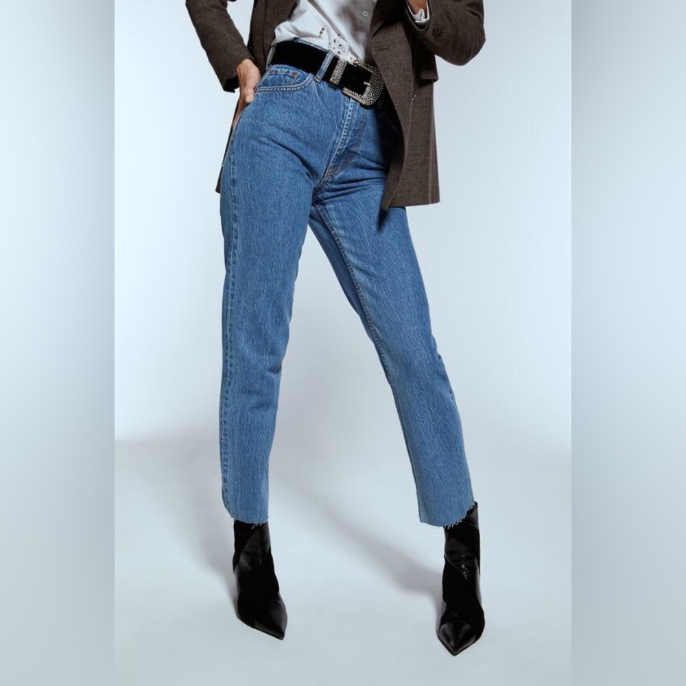 Zara 100% Cotton Premium Straight Leg Jeans